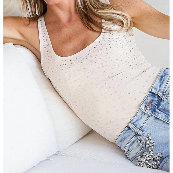 NEW GENERATION LOVE melissa crystal tank in bare/clear - Picture 3 of 4